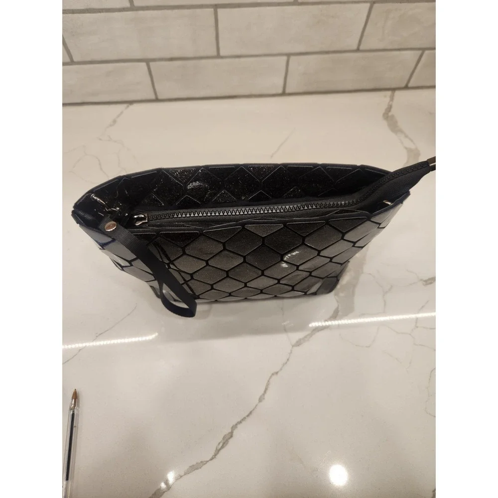 Patrizia Luca Black Glitter Geometric Crossbody Bag NWT Missing The Long Strap‎
